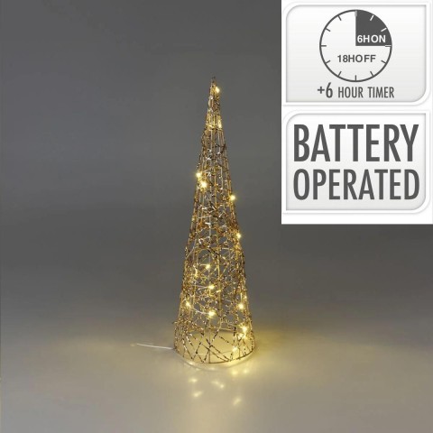 CONO ORO 40CM 20LED CALDO